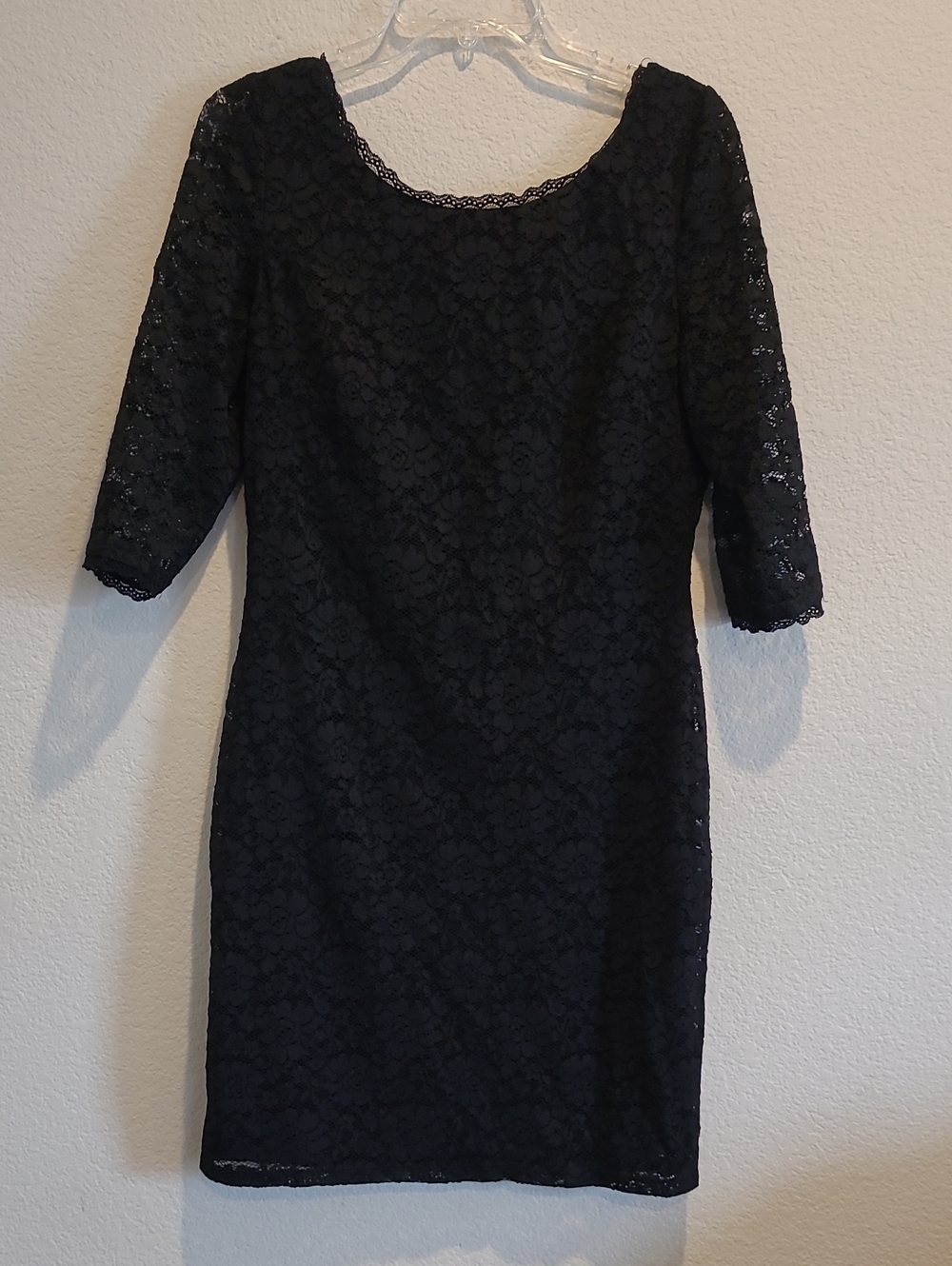 Eliza J. Black Lace Sheath Dress - Classic Women's Evening Dress Size 12